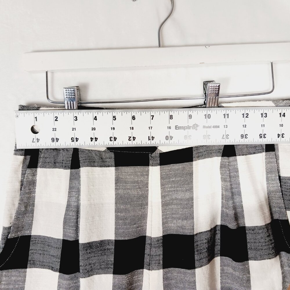 Free People, MED Clear Skies Checkered Plaid Woven Pants, Black & White Cropped - Picture 9 of 15